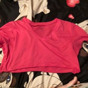 Pink really shirt crop top